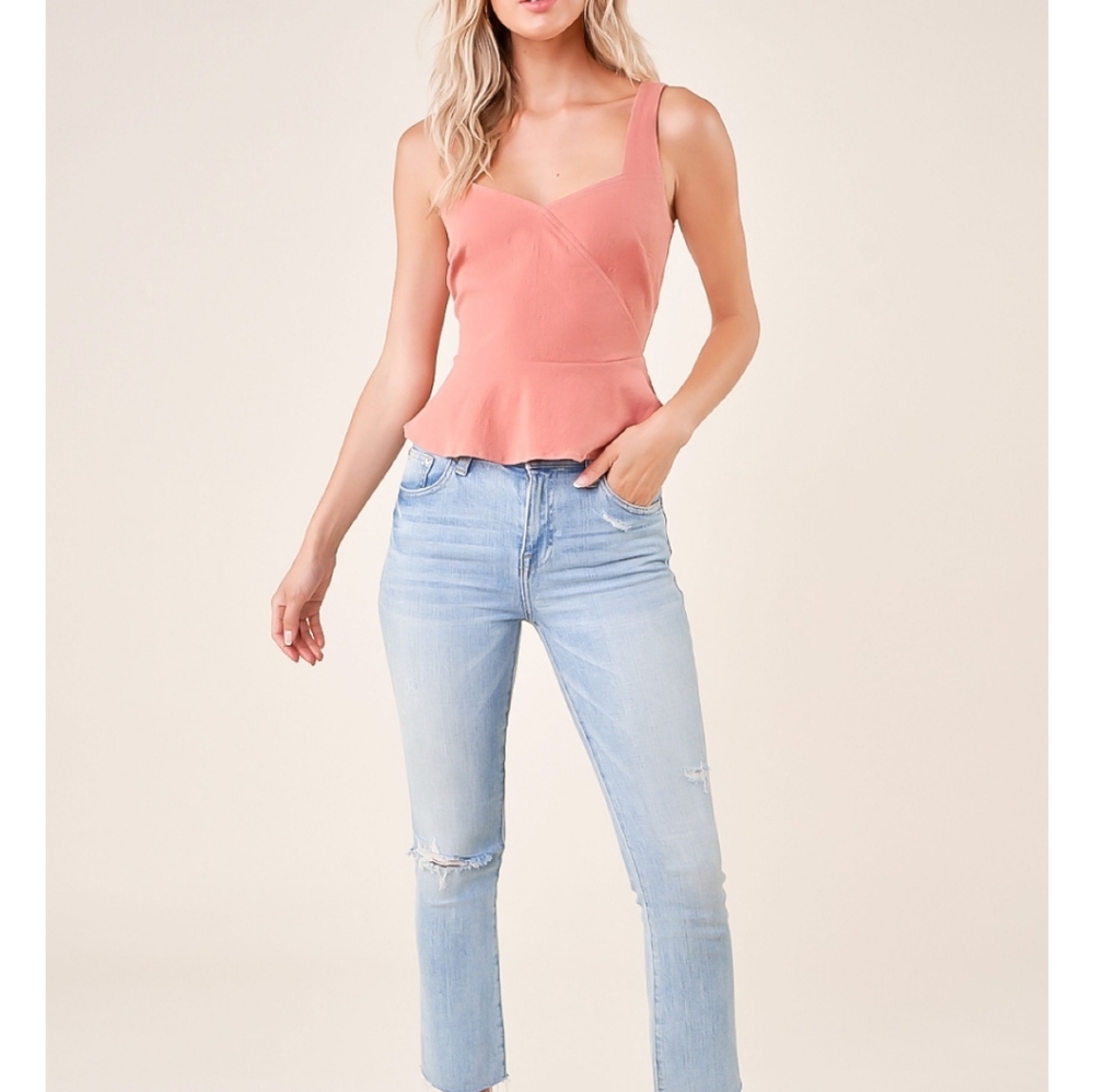Sugarlips la romance pink peplum top